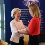 Ursula von der Leyen, on the left, and Roberta Metsola. Photographer: Christophe Licoppe. European Union, 2024. Source: EC - Audiovisual Service.