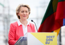 Il 2 luglio 2021, Ursula von der Leyen, presidente della Commissione europea, era a Vilnius per presentare la valutazione della Commissione europea del piano nazionale di ripresa e resilienza nell'ambito di NextGenerationEU. Photographer: Claudio Centonze, copyright: European Union, 2021, Source: EC - Audiovisual Service