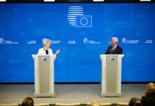 Il 6 marzo 2025, Ursula von der Leyen, presidente della Commissione europea, partecipa alla riunione straordinaria del Consiglio europeo. Photographer: Dati Bendo, copyright: European Union, 2025, Source: EC - Audiovisual Service