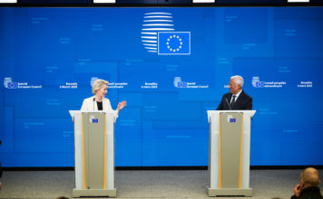 Il 6 marzo 2025, Ursula von der Leyen, presidente della Commissione europea, partecipa alla riunione straordinaria del Consiglio europeo. Photographer: Dati Bendo, copyright: European Union, 2025, Source: EC - Audiovisual Service